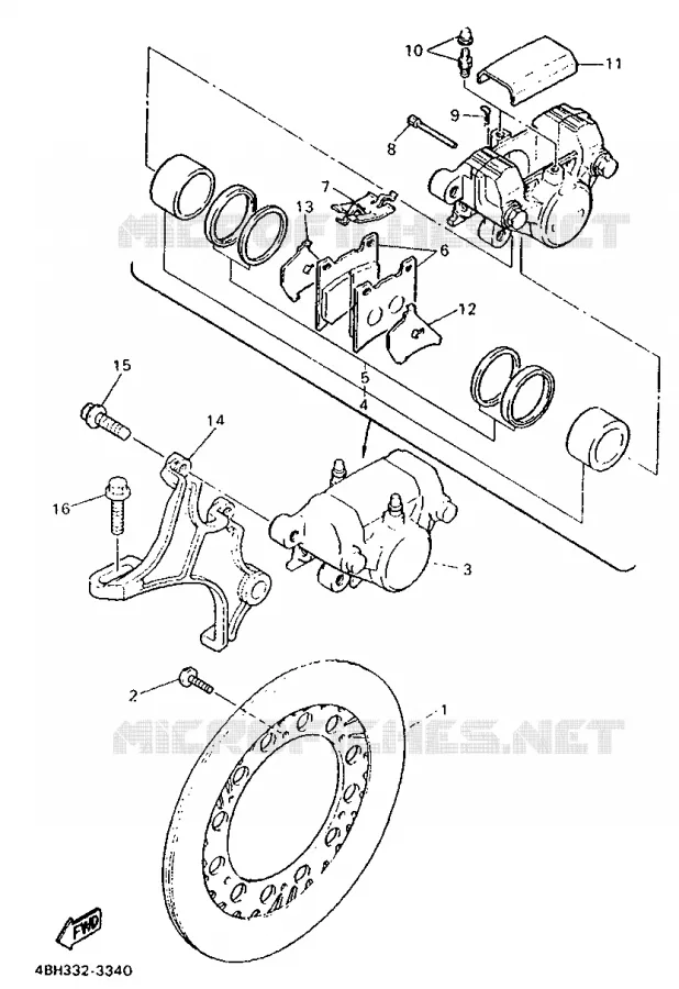 ETRIER DE FREIN ARRIERE Yamaha MOTO 1000 1993 GTS  GTS1000