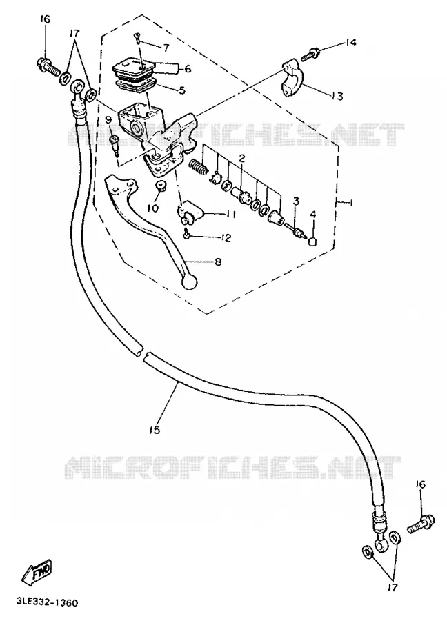 MAITRE CYLINDRE AVANT 2 Yamaha MOTO 1000 1993 GTS  GTS1000
