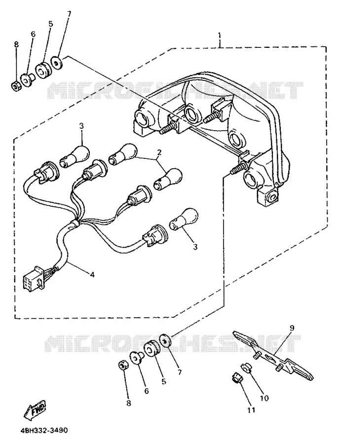 FEU ARRIERE Yamaha MOTO 1000 1993 GTS  GTS1000