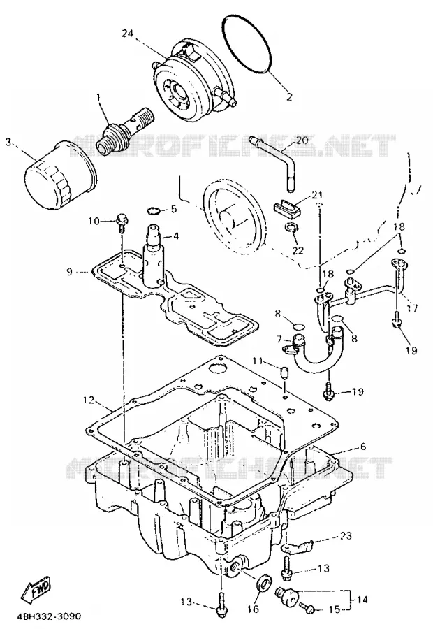 FILTRE A HUILE Yamaha MOTO 1000 1994 GTS  GTS1000