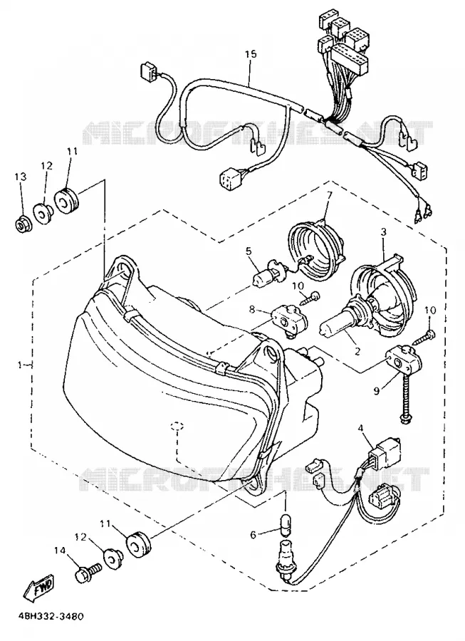 PHARE  Yamaha MOTO 1000 1993 GTS ABS  GTS1000A