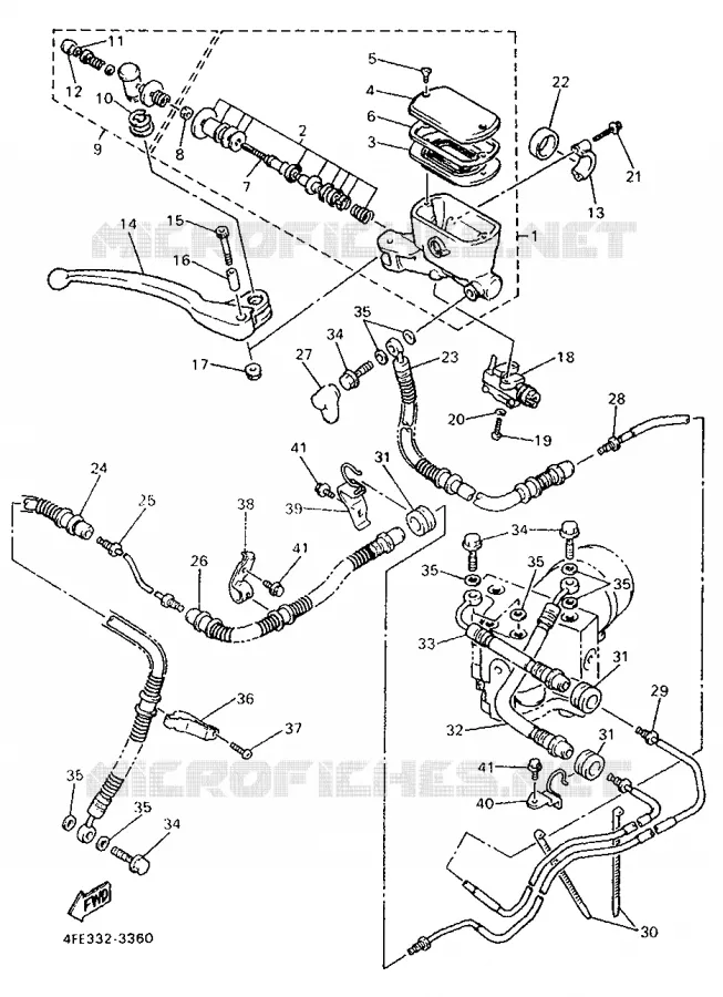 MAITRE CYLINDRE AVANT Yamaha MOTO 1000 1993 GTS ABS  GTS1000A