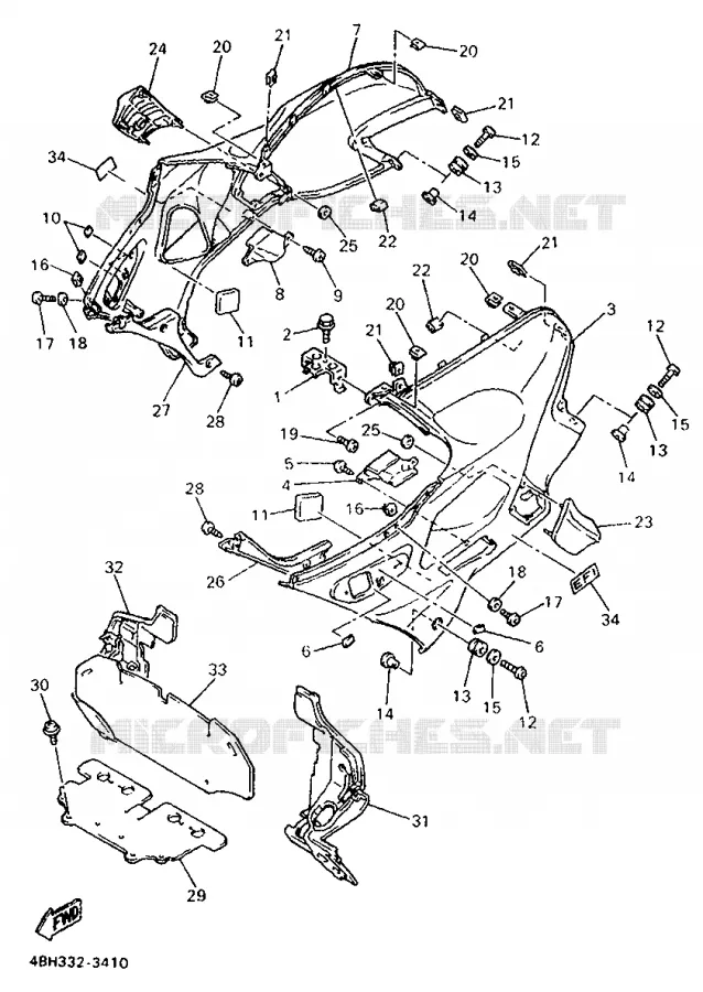 CARENAGES 2 Yamaha MOTO 1000 1993 GTS ABS  GTS1000A