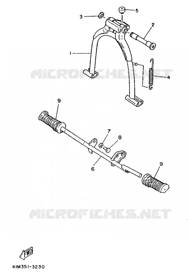 SUPPORT / REPOSE PIEDS Yamaha SCOOTER 50 1988 CHAPPY  LB50