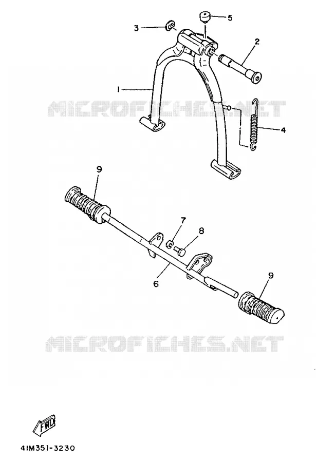SUPPORT / REPOSE PIEDS Yamaha SCOOTER 50 1990 CHAPPY  LB50