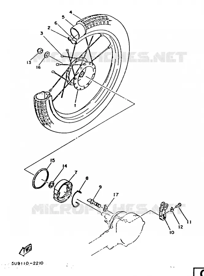 ROUE ARRIERE Yamaha SCOOTER 50 1992 MACHG  MA50M