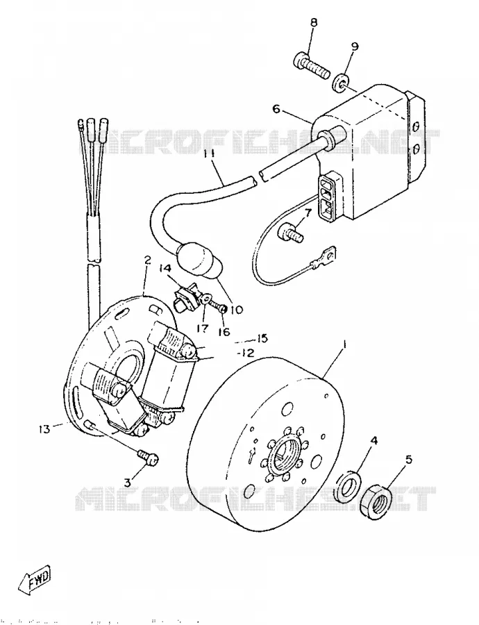 VOLANT MAGNETIQUE / BOBINE Yamaha SCOOTER 50 1986 Autres modeles  ME50