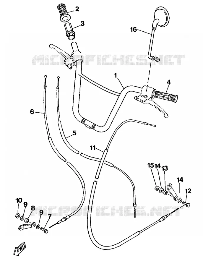 GUIDON ET CABLES Yamaha SCOOTER 50 1989 Autres modeles  ME50