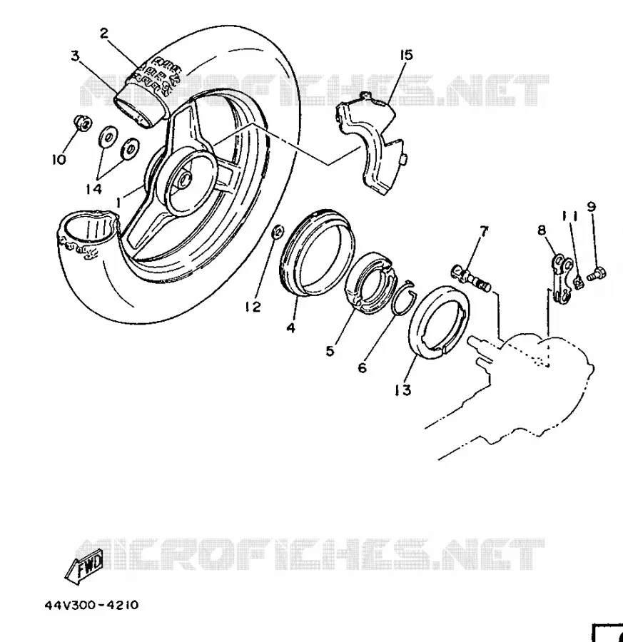 ROUE ARRIERE Yamaha MOTO 50 1988 PW  PW50