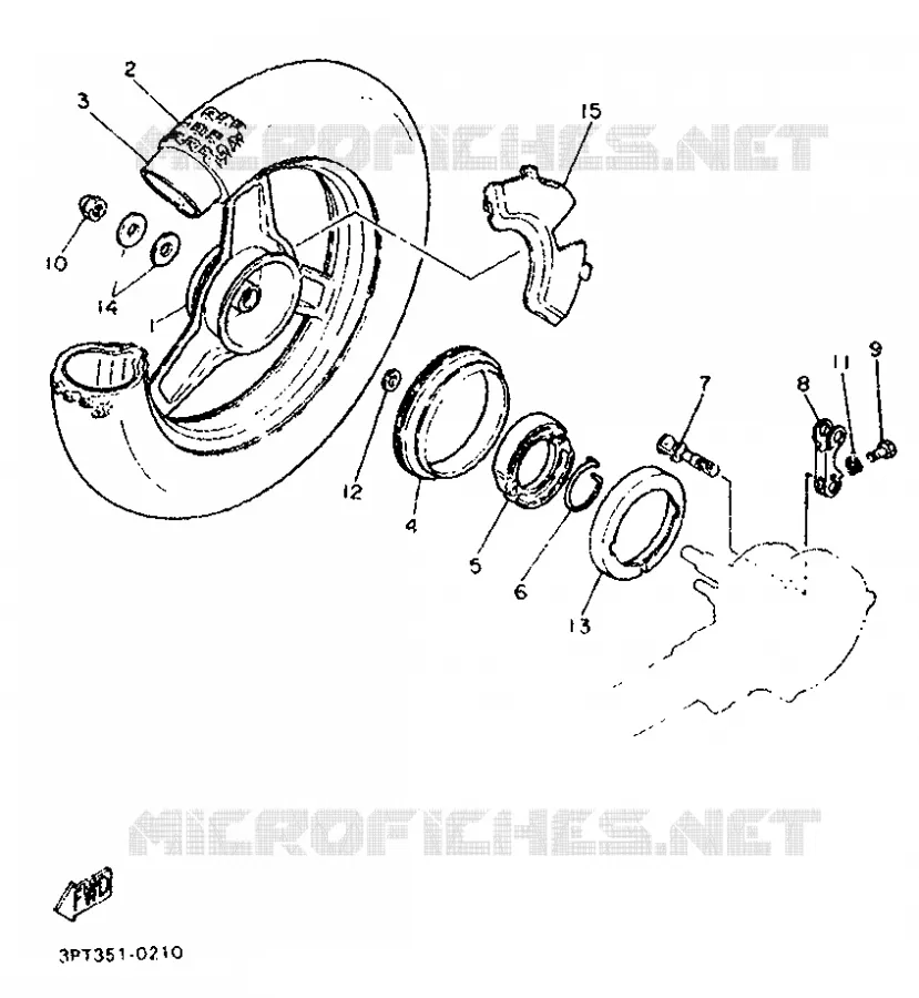 ROUE ARRIERE Yamaha MOTO 50 1991 PW  PW50