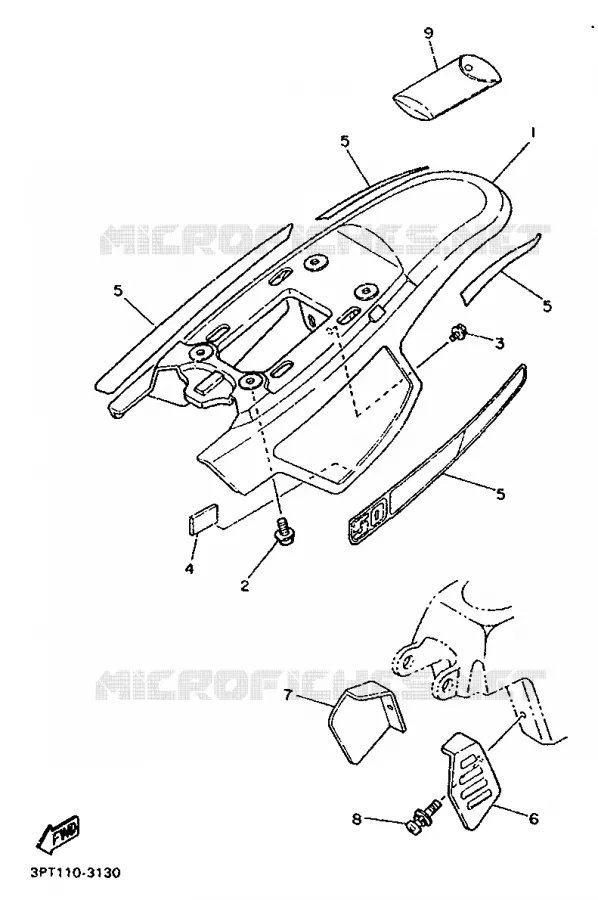 CACHE LATERAL - RESERVOIR D'HUILE Yamaha MOTO 50 1993 PW  PW50
