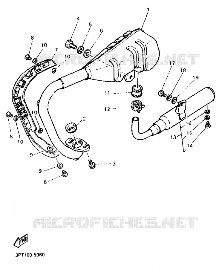 ECHAPPEMENT Yamaha MOTO 50 1997 PW  PW50