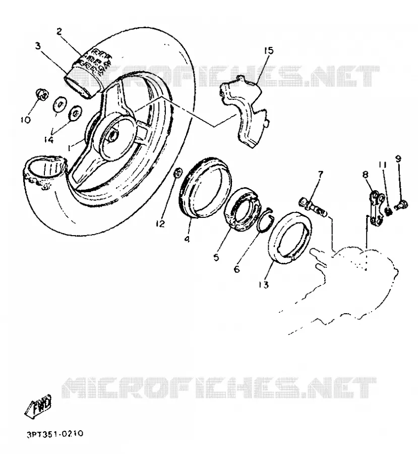 ROUE ARRIERE Yamaha MOTO 50 1997 PW  PW50