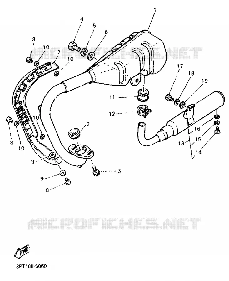ECHAPPEMENT Yamaha MOTO 50 1997 PW  PW50