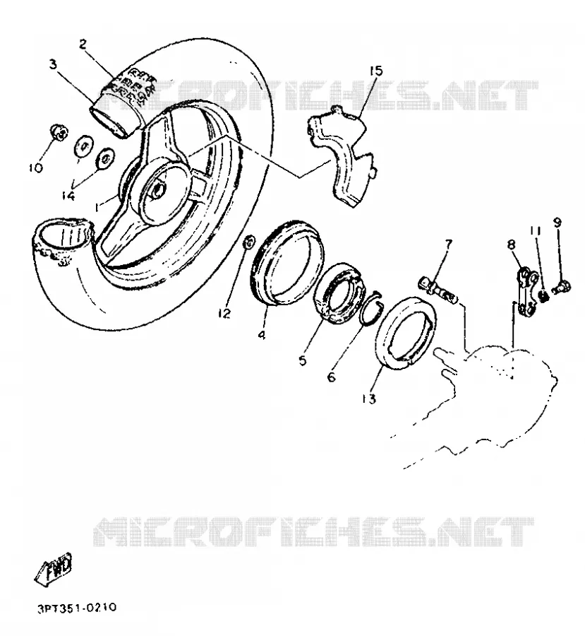 ROUE ARRIERE Yamaha MOTO 50 1998 PW  PW50