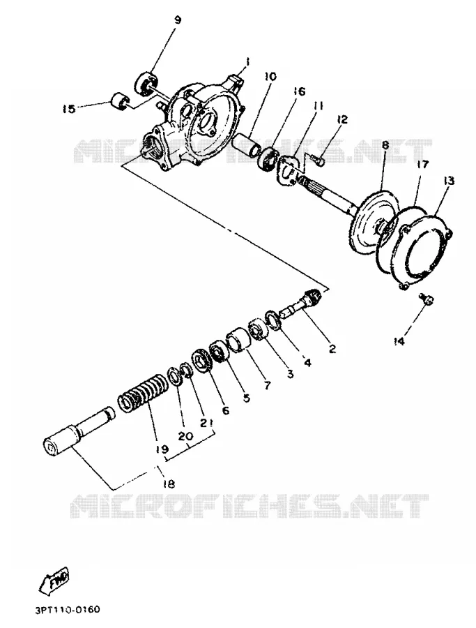 CARDAN / COUPLE CONIQUE Yamaha MOTO 50 1998 PW  PW50