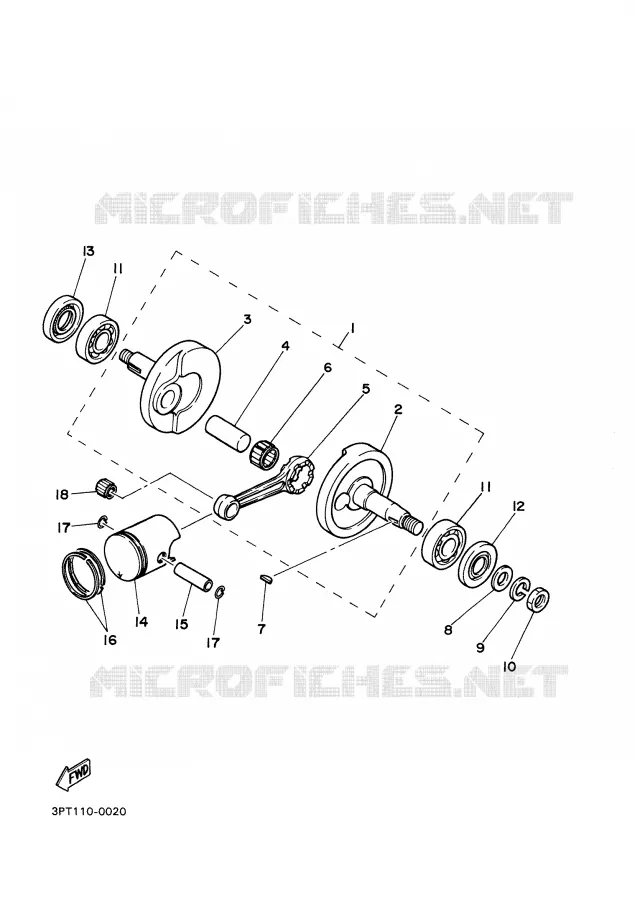 VILEBREQUIN / PISTON Yamaha MOTO 50 2000 PW  PW50
