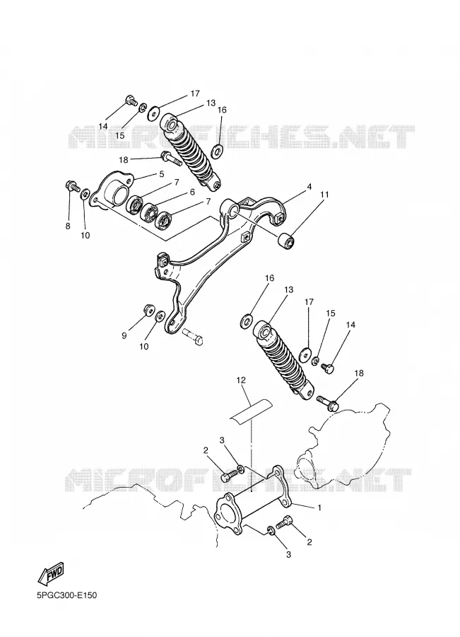 BRAS OSCILLANT / AMORTISSEUR Yamaha MOTO 50 2006 PW  PW50