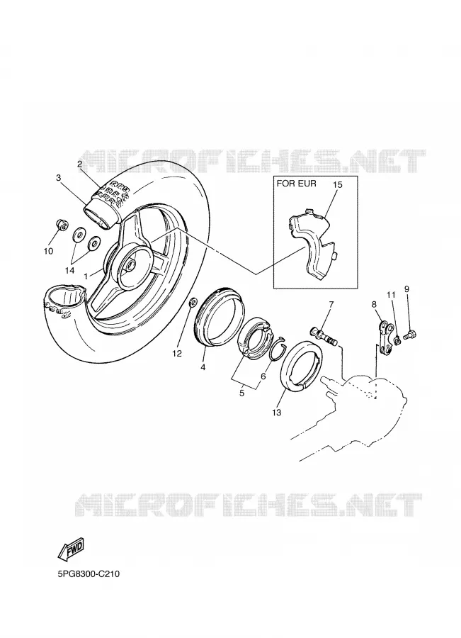 ROUE ARRIERE Yamaha MOTO 50 2009 PW  PW50Y
