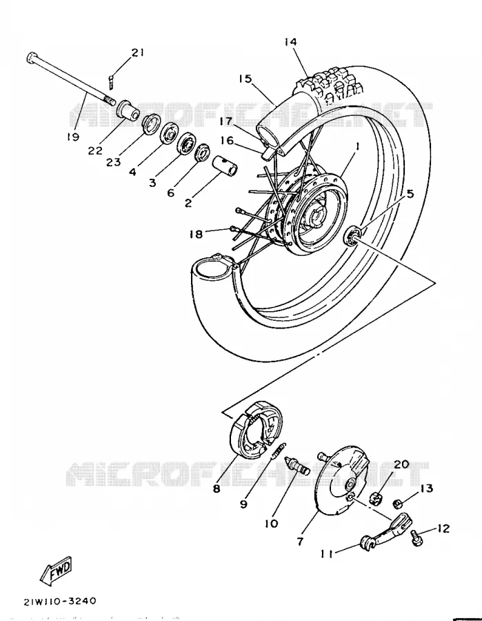ROUE AVANT Yamaha MOTO 80 1986 PW  PW80