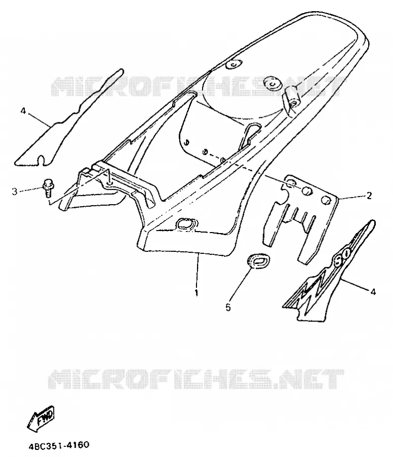 COUVERCLE LATERAL Yamaha MOTO 80 1994 PW  PW80
