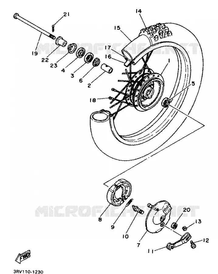 ROUE AVANT Yamaha MOTO 80 1994 PW  PW80