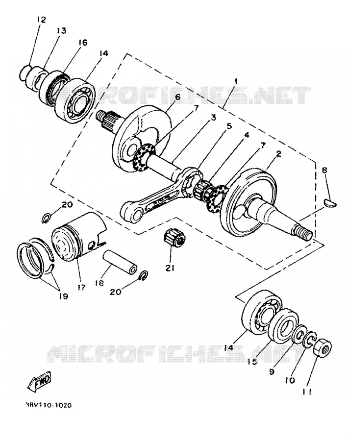 VILEBREQUIN / PISTON Yamaha MOTO 80 1995 PW  PW80