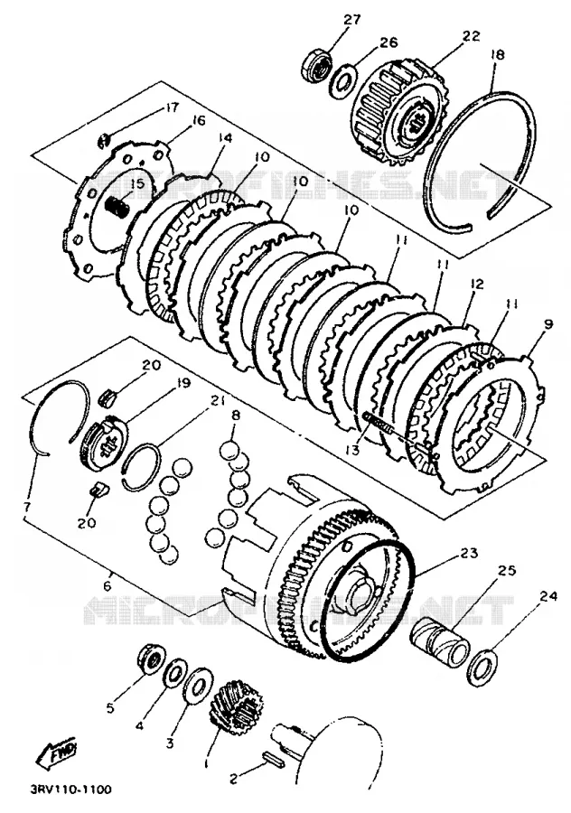 EMBRAYAGE DE DEMARREUR Yamaha MOTO 80 1997 PW  PW80