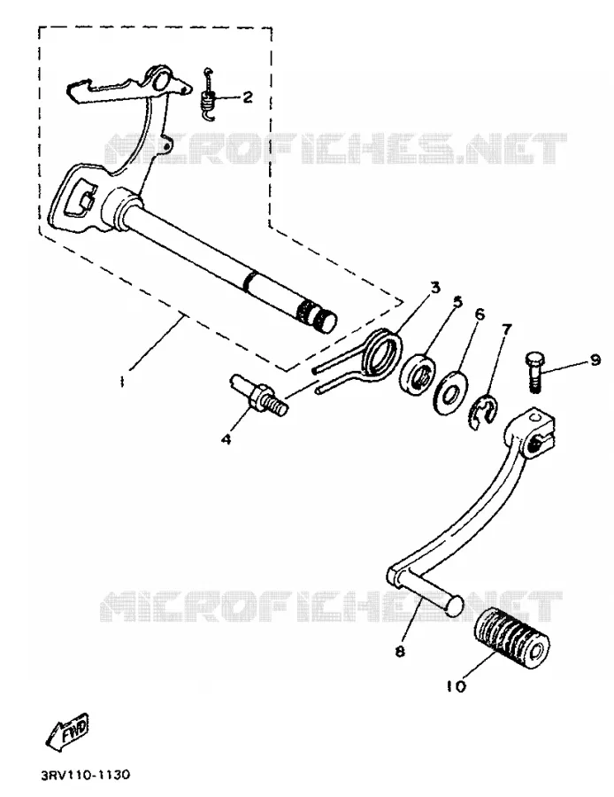 AXE DE SELECTEUR / PEDALE Yamaha MOTO 80 1997 PW  PW80
