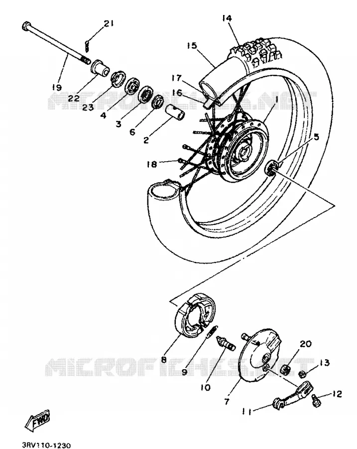 ROUE AVANT Yamaha MOTO 80 1998 PW  PW80