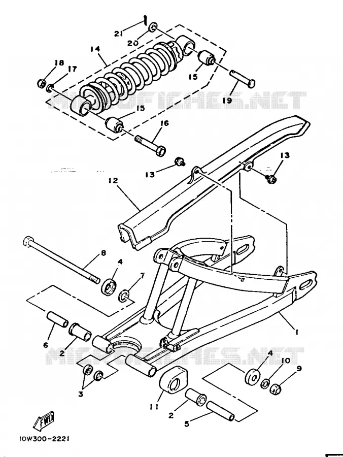 BRAS OSCILLANT / AMORTISSEUR Yamaha MOTO 125 1986 RDLC  RD125LC