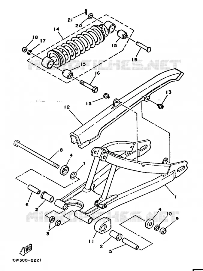 BRAS OSCILLANT / AMORTISSEUR Yamaha MOTO 125 1986 RDLC  RD125LC