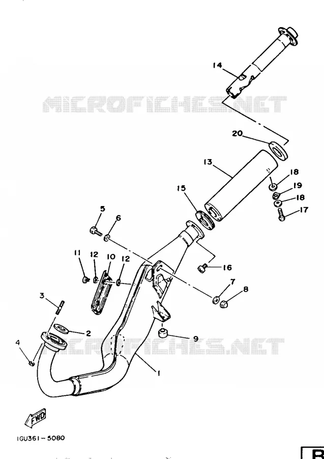 ECHAPPEMENT Yamaha MOTO 125 1986 RDLC  RD125LC