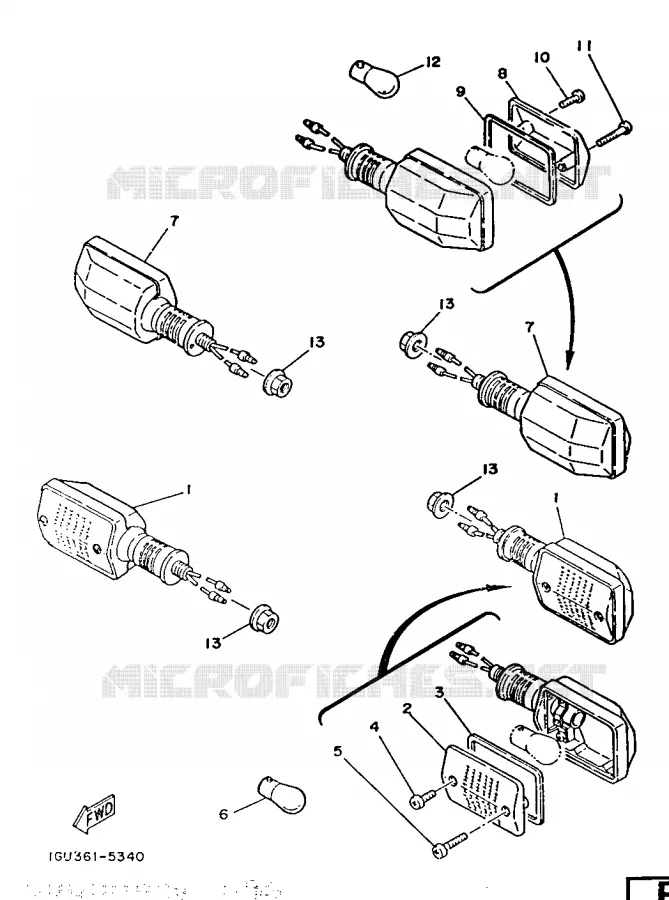 CLIGNOTANT Yamaha MOTO 125 1986 RDLC  RD125LC