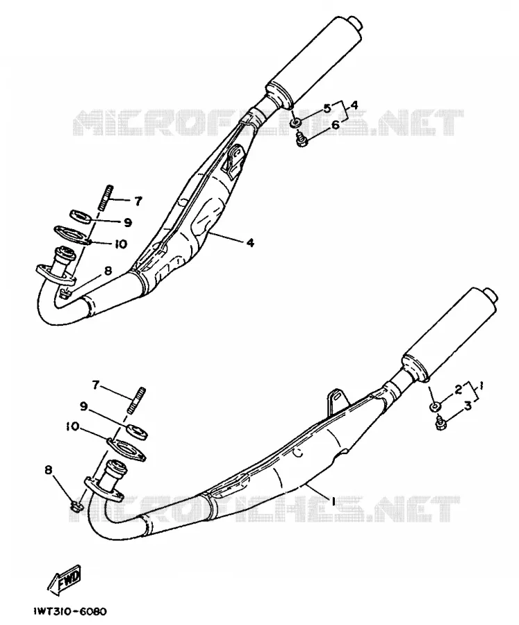 ECHAPPEMENT Yamaha MOTO 350 1986 RDLC  RD350LC