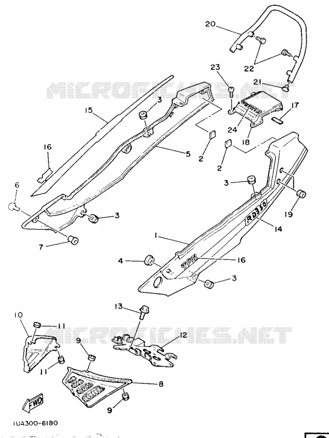 COUVERCLE LATERAL Yamaha MOTO 350 1986 RDLC  RD350LC