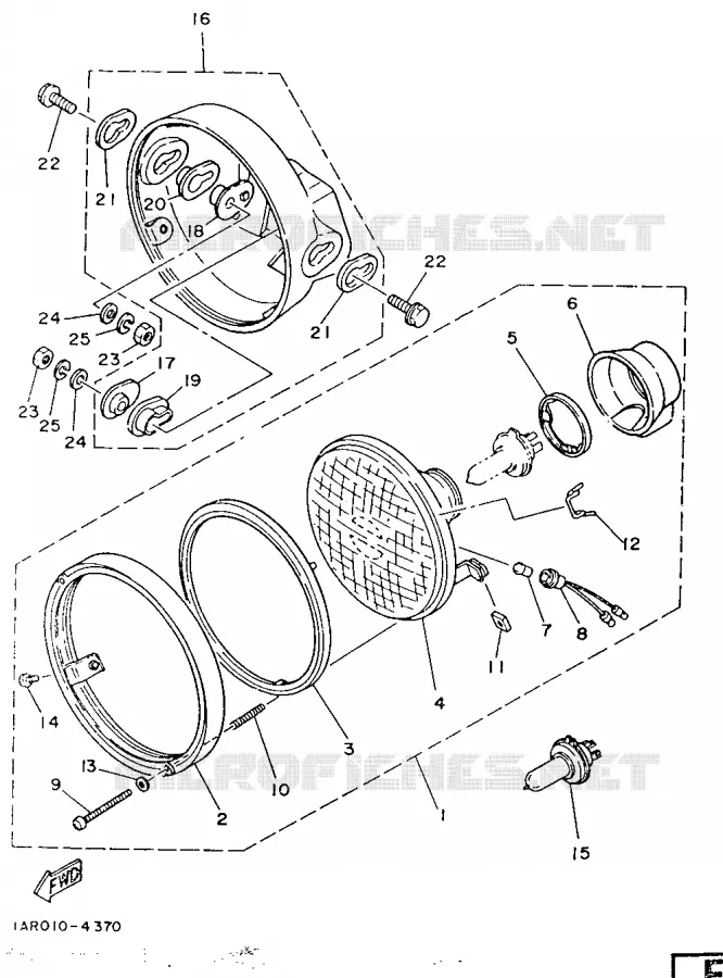 PHARE  Yamaha MOTO 350 1986 RDLC  RD350LC