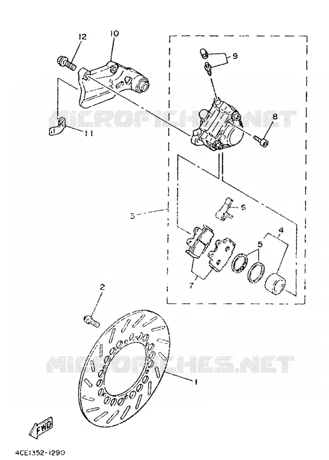 ETRIER DE FREIN ARRIERE Yamaha MOTO 350 1991 RDLC  RD350LC