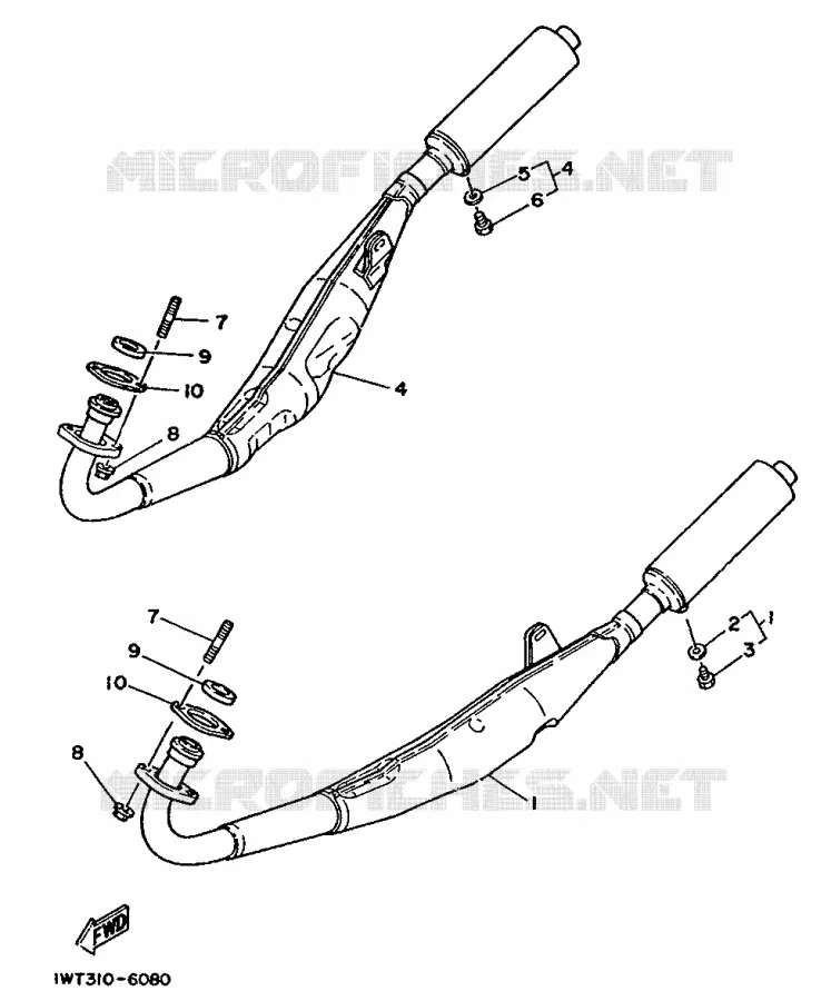 ECHAPPEMENT Yamaha MOTO 350 1991 RDLC  RD350LC
