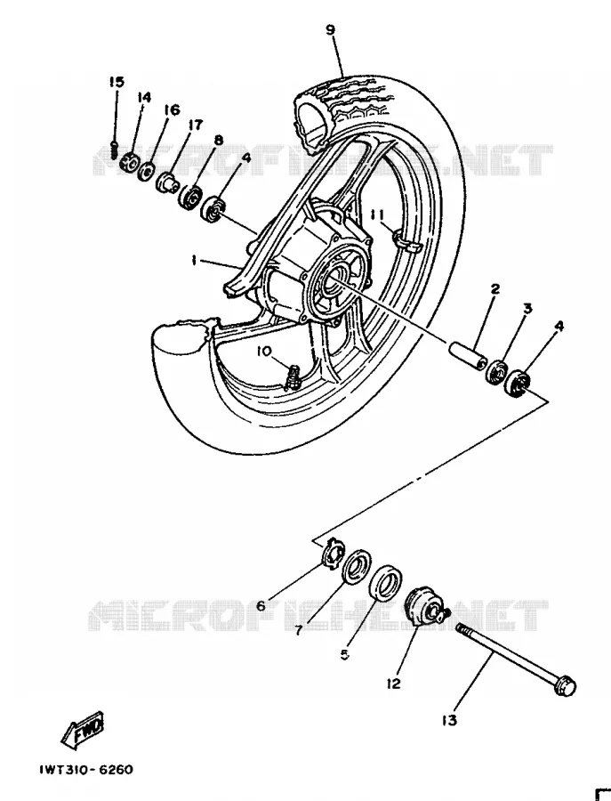 ROUE AVANT Yamaha MOTO 350 1992 RDLC  RD350LC