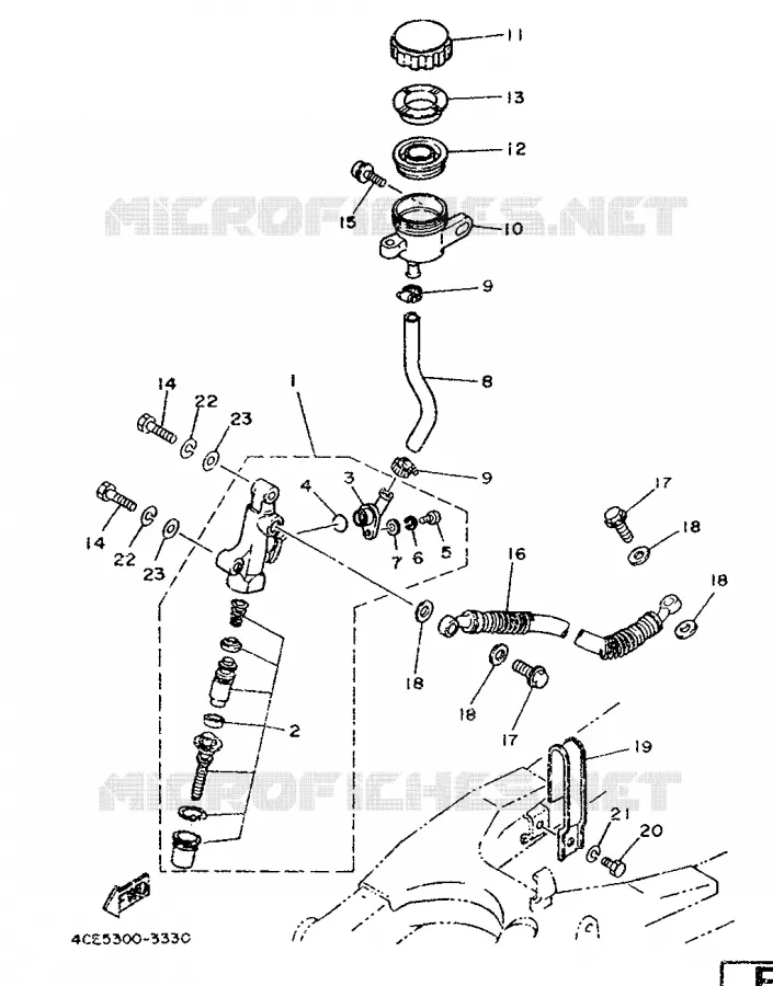 MAITRE CYLINDRE DE FREIN ARRIERE Yamaha MOTO 350 1992 RDLC  RD350LC