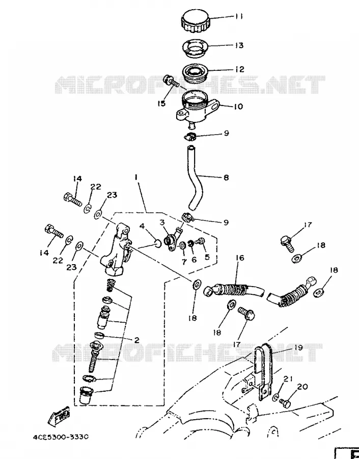 MAITRE CYLINDRE DE FREIN ARRIERE Yamaha MOTO 350 1992 RDLC  RD350LC