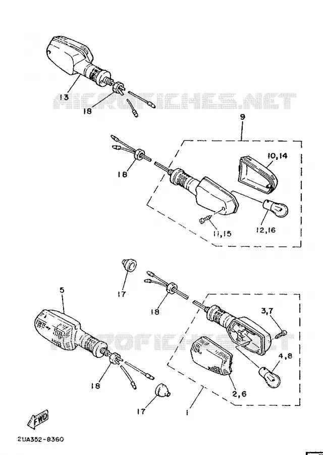 CLIGNOTANT Yamaha MOTO 350 1992 RDLC  RD350LC