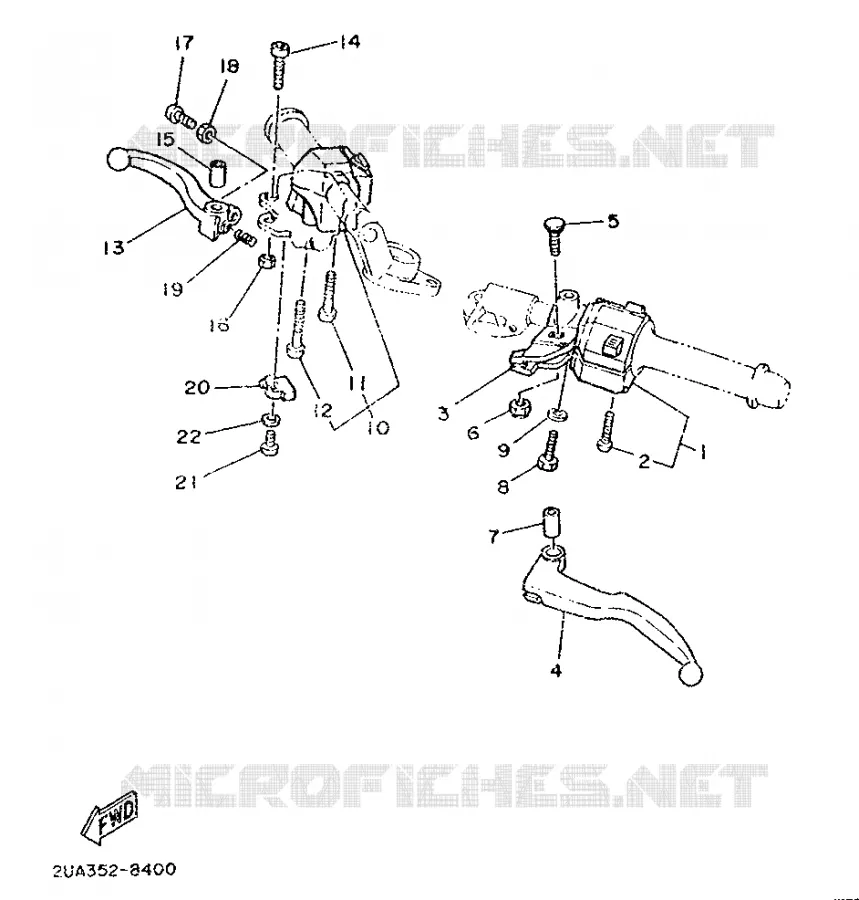 COMMODO / LEVIER Yamaha MOTO 350 1992 RDLC  RD350LC