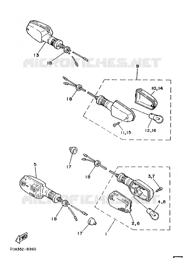 CLIGNOTANT Yamaha MOTO 350 1992 RDLC  RD350LC