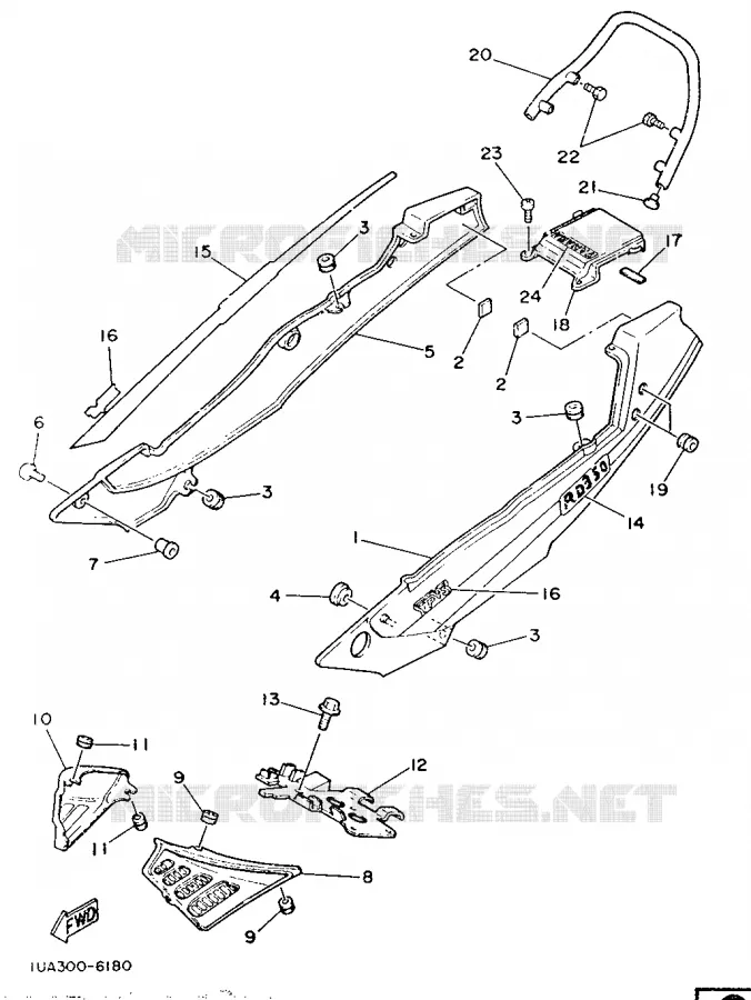 COUVERCLE LATERAL Yamaha MOTO 350 1986 RDLC  RD350LC (37KW)