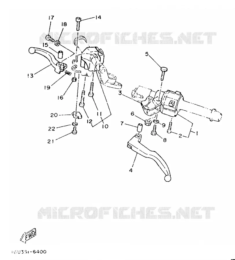 COMMODO / LEVIER Yamaha MOTO 350 1986 RDLC  RD350LCF