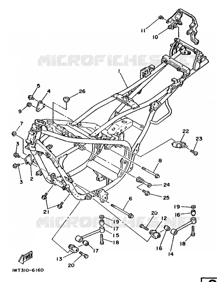 CADRE Yamaha MOTO 350 1988 RDLC  RD350LCF