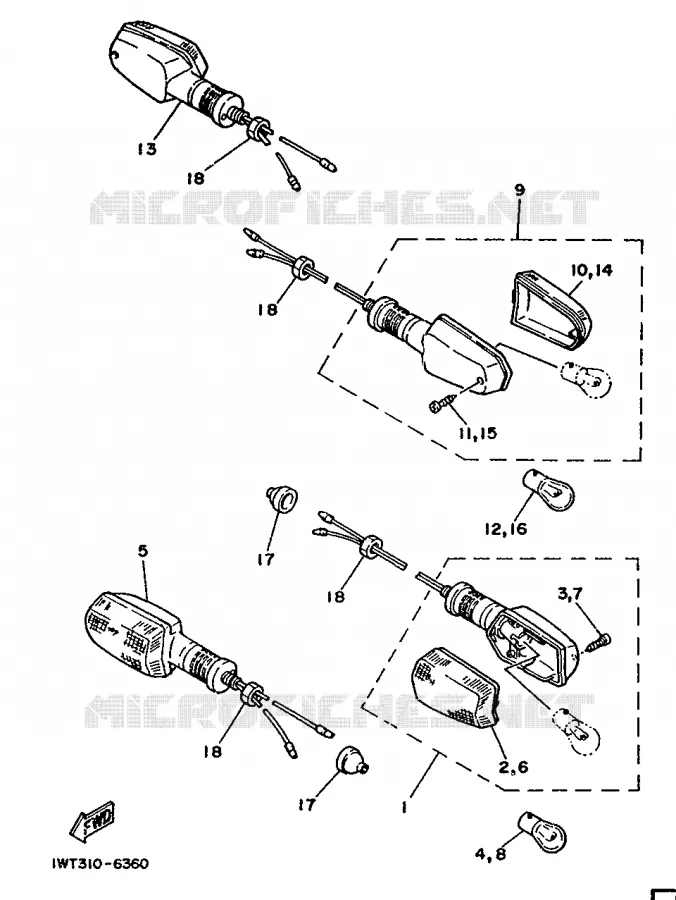 CLIGNOTANT Yamaha MOTO 350 1988 RDLC  RD350LCF