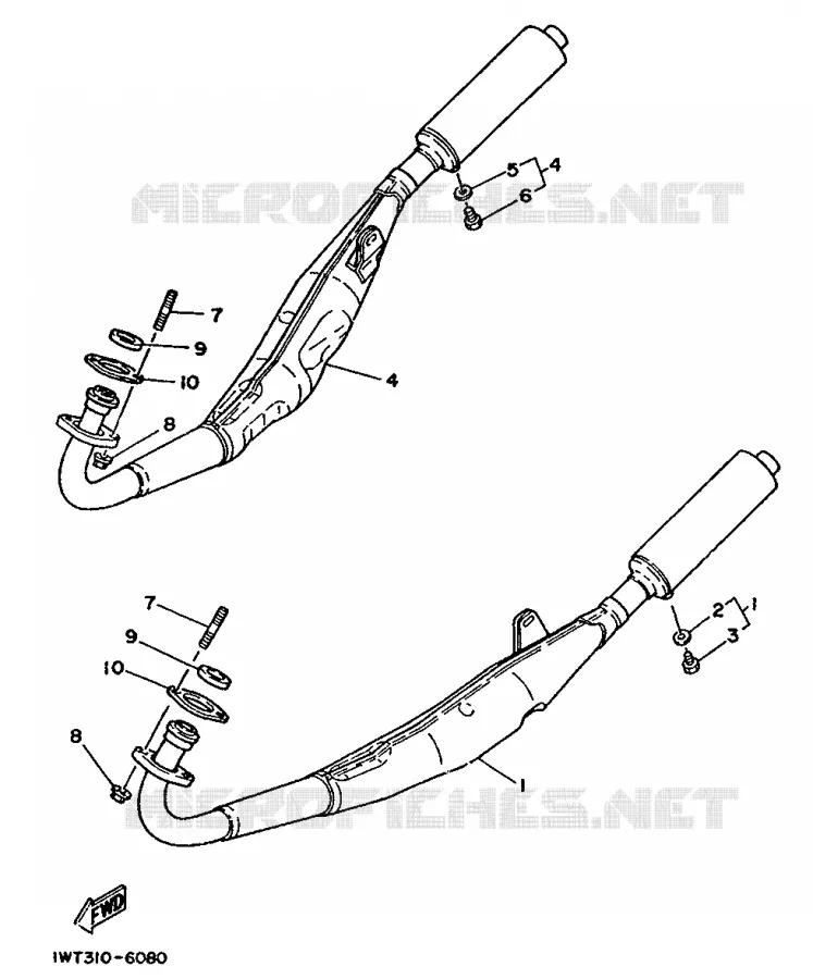 ECHAPPEMENT Yamaha MOTO 350 1988 RDLC  RD350LCF (37KW)